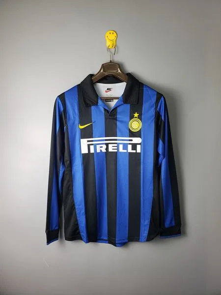 Camiseta de fútbol Inter Milan 1998 LOCAL MANGA LARGA VERSION FAN